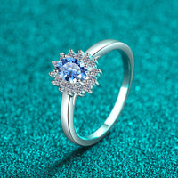 Oval cut Sapphire Blue Moissanite Statement Ring- RM056