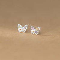 Colorful Butterfly-Inspired Stud Earrings - SS061