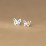 Colorful Butterfly-Inspired Stud Earrings - SS061