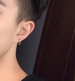 Solid Silver Twist Huggies Hoop earrings-SH047