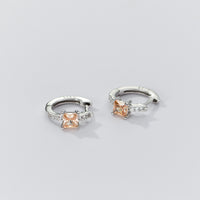 Square Stone Huggie earrings-SH069