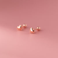 Solid Heart Sharpe Braids Studs Earrings - ESB027