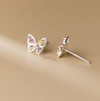 Colorful Butterfly-Inspired Stud Earrings - SS061
