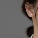 Small Round Green/Purple/White CZ Screw back Studs Earrings - ESB011