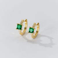 Square Stone Huggie earrings-SH069