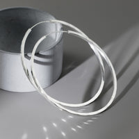 Silver Diamond Cut Big Hoop Earrings-SH067