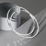 Silver Diamond Cut Big Hoop Earrings-SH067