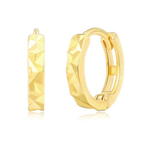 Elegant Diamond-Cut Geometric Huggie Earrings - SH037