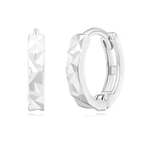 Elegant Diamond-Cut Geometric Huggie Earrings - SH037