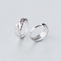 Silver Diamond Cut Wide Hoop Earrings-SH068