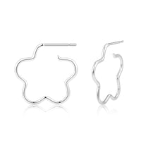 Dainty Flower Hoop Stud Earrings – SS038