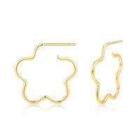 Dainty Flower Hoop Stud Earrings – SS038