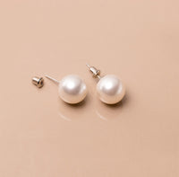 Solitaire Pearl Stud Earrings-SS083