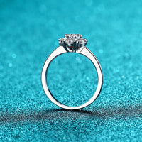 Solitaire Moissanite Diamond w/ small hearts Ring- RM055