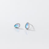 Opal Clear Blue White Stone Stud earrings - SS071