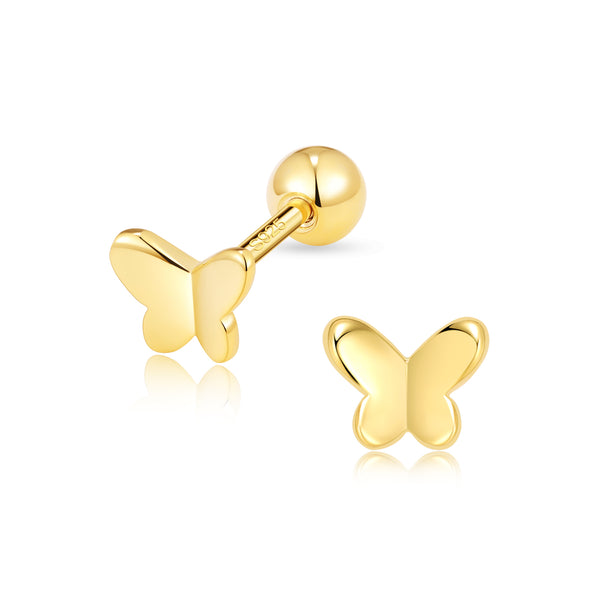 Screw Back Butterfly Stud Earrings in Sterling Silver - ESB005