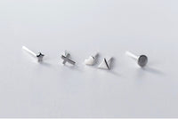 Tiny Star/Cross/Heart/Triangle/Round Stud Earrings-SS013