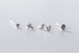 Tiny Star/Cross/Heart/Triangle/Round Stud Earrings-SS013