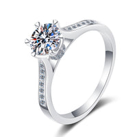 Moissanite Engagement Ring-6 Prongs Solitaire Spinning Ring-RM043