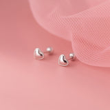 Solid Heart Sharpe Braids Studs Earrings - ESB027