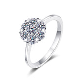 Solitaire Moissanite Diamond w/ small hearts Ring- RM055