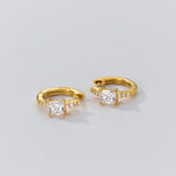 Square Stone Huggie earrings-SH069