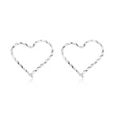 Sterling Silver Heart Hoop Earrings – SH008