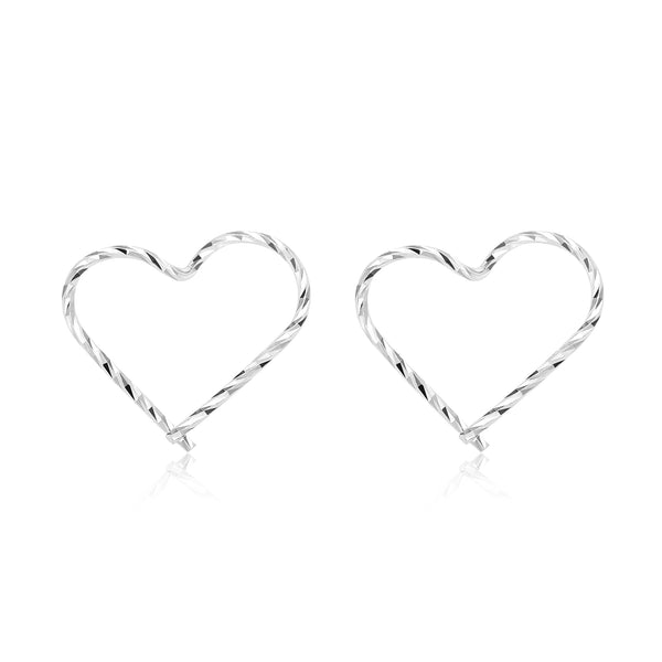 Sterling Silver Heart Hoop Earrings – SH008