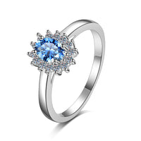 Oval cut Sapphire Blue Moissanite Statement Ring- RM056