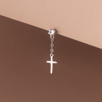 Cross Drop Studs Earrings- SS086