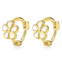 Flower Small Hoop Huggie Earrings-SH028
