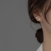 Solid Heart Sharpe Braids Studs Earrings - ESB027