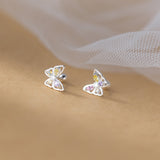Colorful Butterfly-Inspired Stud Earrings - SS061