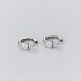 Square Stone Huggie earrings-SH069