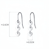 Polished Heart Dangle Earrings with Hook – SS040