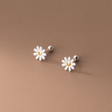Sweet Small Daisy Flower Stud Earrings with Screw Back - ESB021