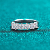 Moissanite Wedding Princess Cut Diamond Band Rings;-RM507