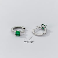 Square Stone Huggie earrings-SH069