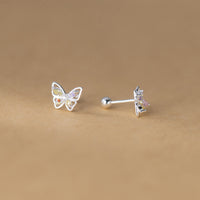 Colorful Butterfly-Inspired Stud Earrings - SS061