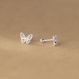 Colorful Butterfly-Inspired Stud Earrings - SS061
