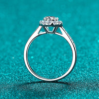Moissanite 4-Prongs Round Cut Engagement Ring-RM046