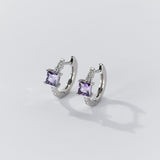 Square Stone Huggie earrings-SH069