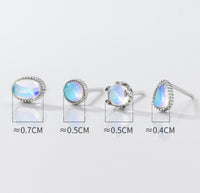 Opal Clear Blue White Stone Stud earrings - SS071