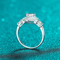 Moissanite Wedding Ring, Heart Shape Diamonds Ring, Statement Ring-RM042