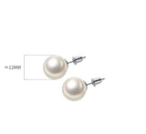 Solitaire Pearl Stud Earrings-SS083