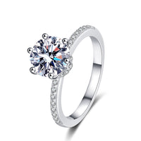 6 Prongs Solitaire Rings Stand Front Digital