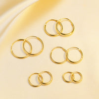 Thin Small Medium Big Hoop Earrings-SH022