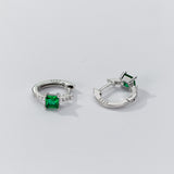 Square Stone Huggie earrings-SH069