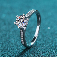 Moissanite Engagement Ring-6 Prongs Solitaire Spinning Ring-RM043