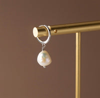 Pearl Drop Huggie Earrings-SH065